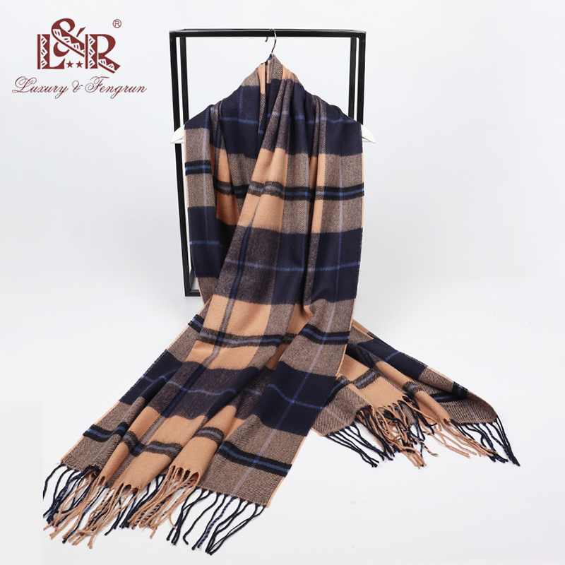 Wool Scarf Men - 2022 winter men plaid scarf cashmere