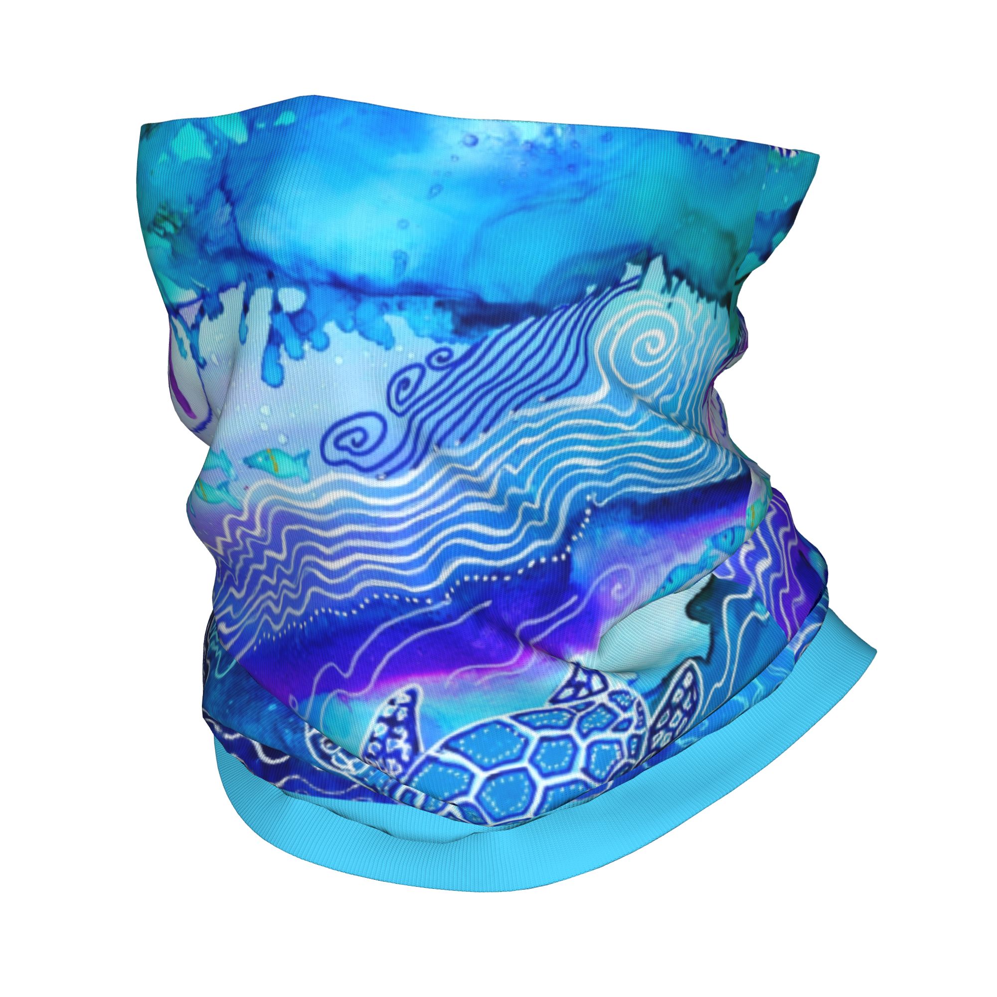 Neck Gaiter Fleece - Custom Ocean Turtle Dive Winter Headband