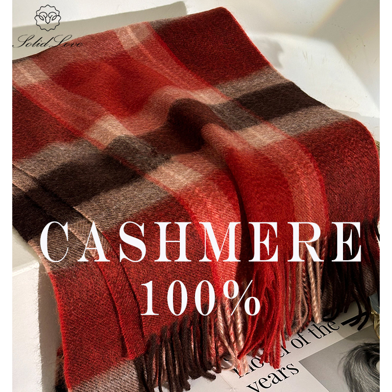 100% Cashmere Scarf   Plaid  W - Wool Scarf Men review and price