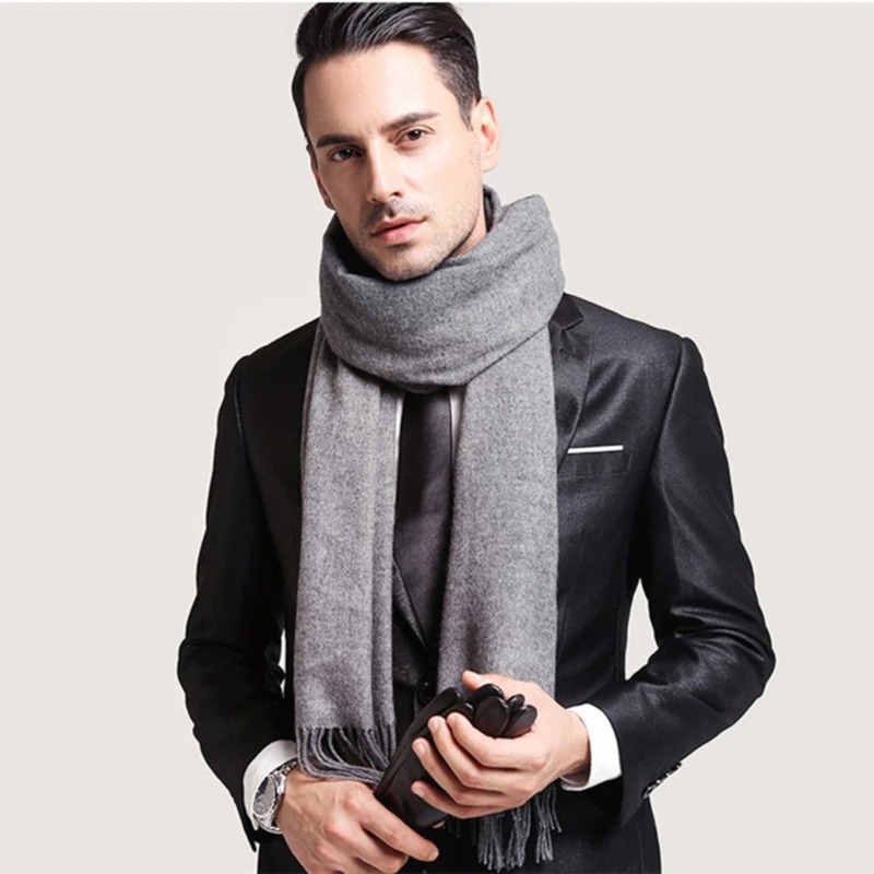 2025 Wool Scarves Winter Soft  - Wool Scarf Men review and price