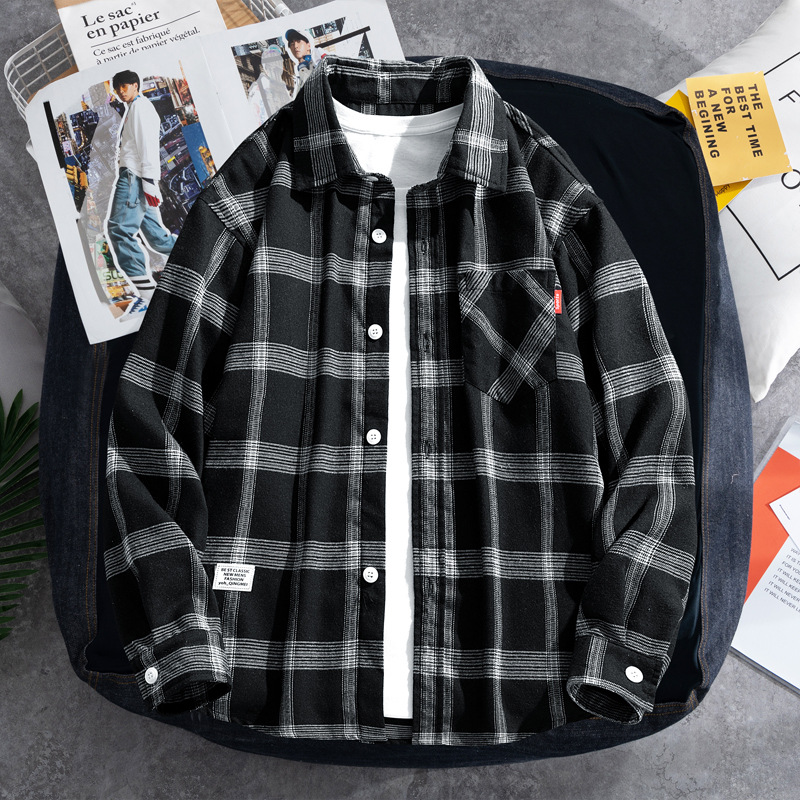 2025 Plaid shirt men's long-sl - Flannel Shirt Lined review and price