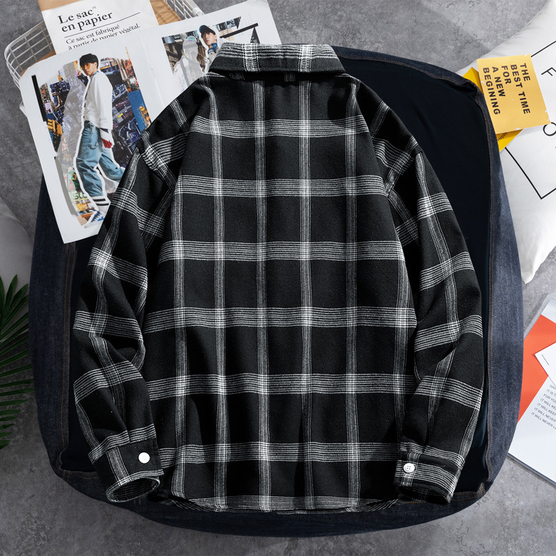 2025 Plaid shirt men's long-sl - Flannel Shirt Lined review and price