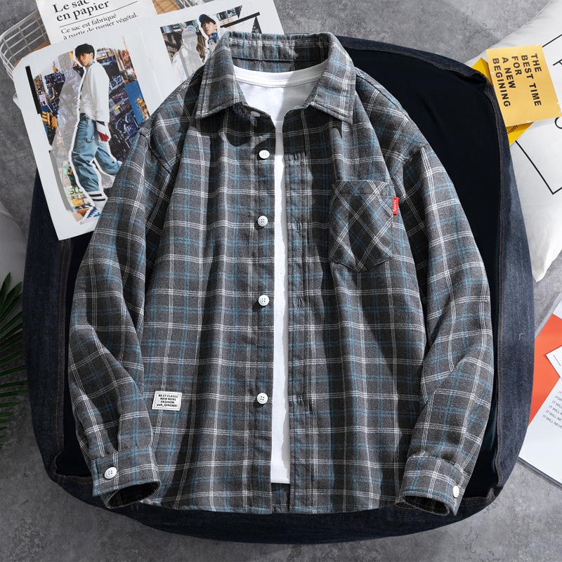 2025 Plaid shirt men's long-sl - Flannel Shirt Lined review and price