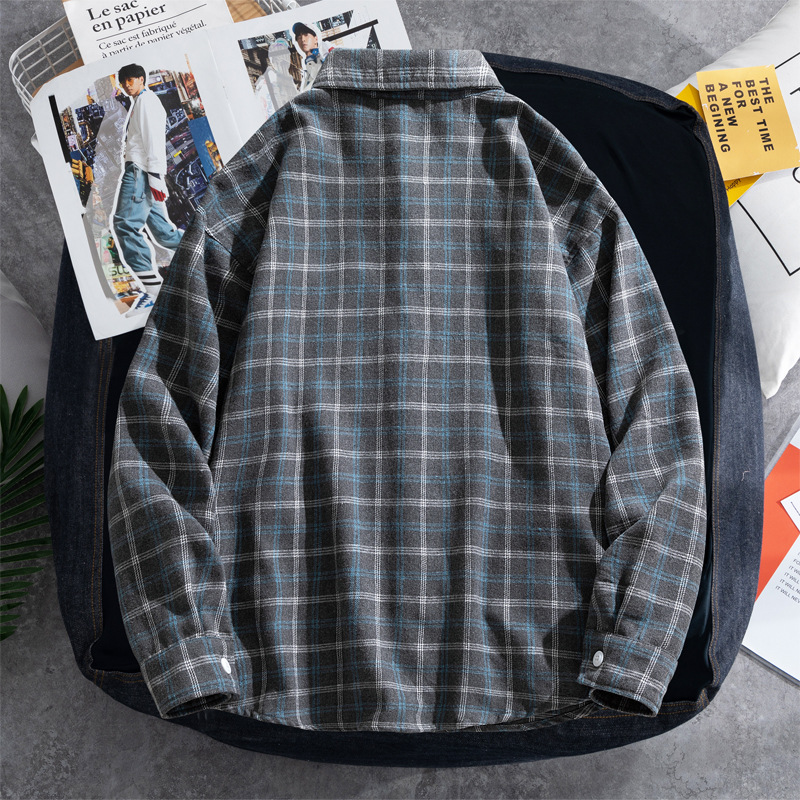 2025 Plaid shirt men's long-sl - Flannel Shirt Lined review and price