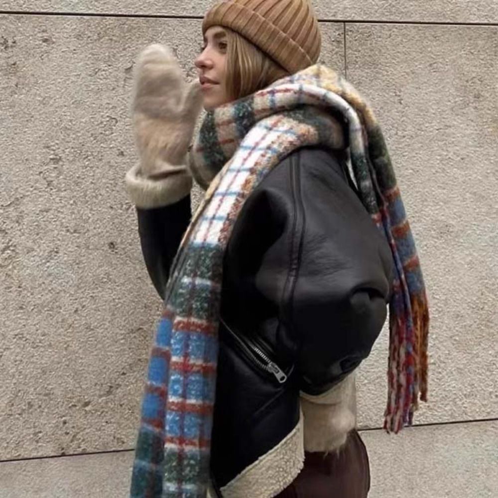 Retro Tassel Plaid Wool Scarf  - Wool Scarf Men review and price