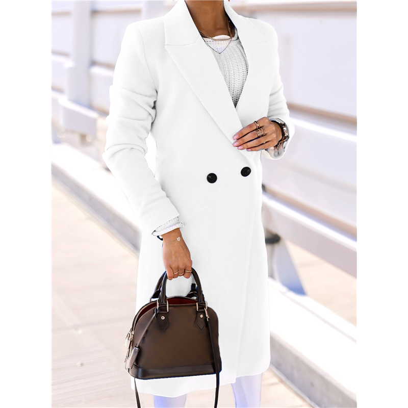 CYCLI-Women Long Wool Coats Fo - Wool Coat Peacoat review and price