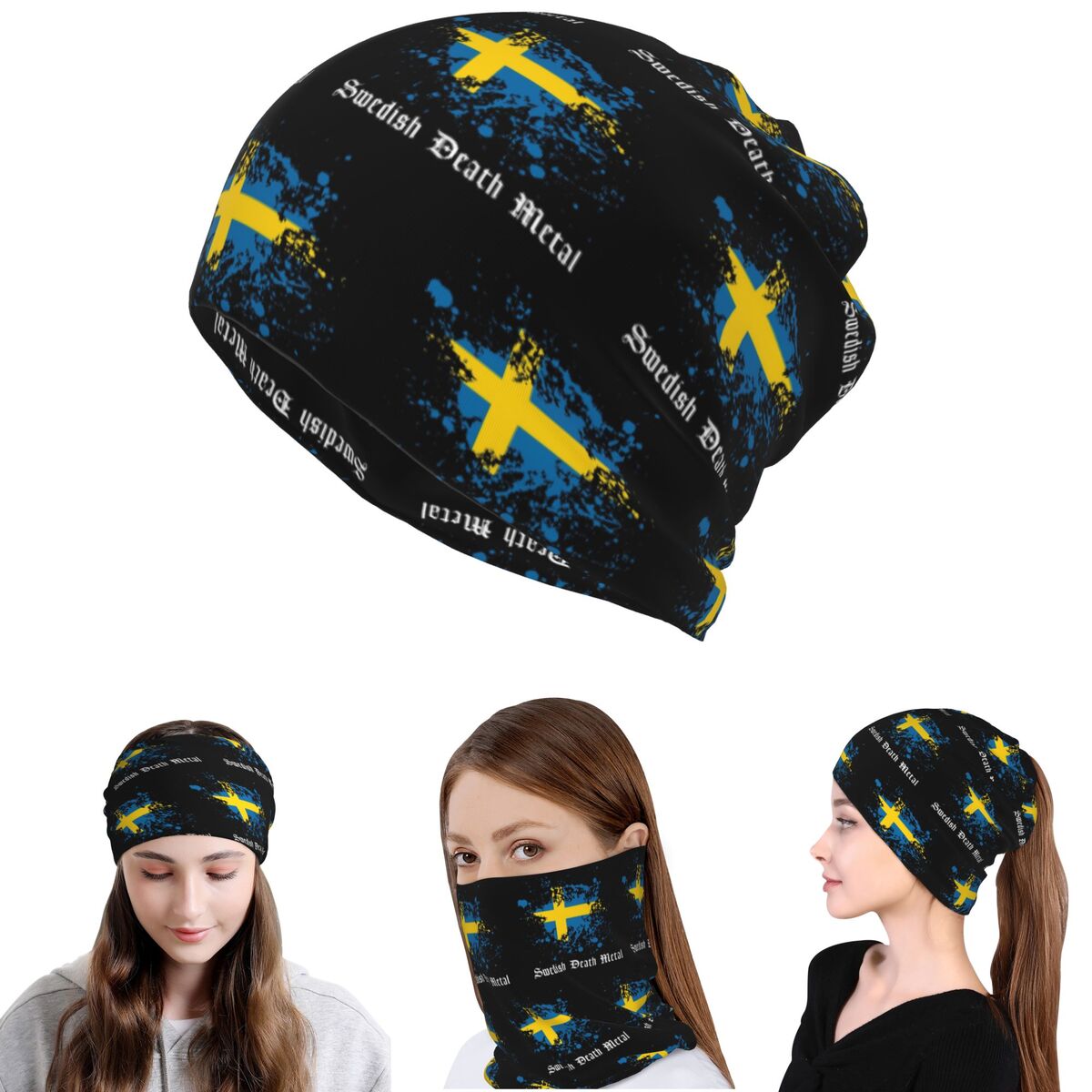 Swedish Death Metal Band Black - Knit Beanie Hat Warm review and price
