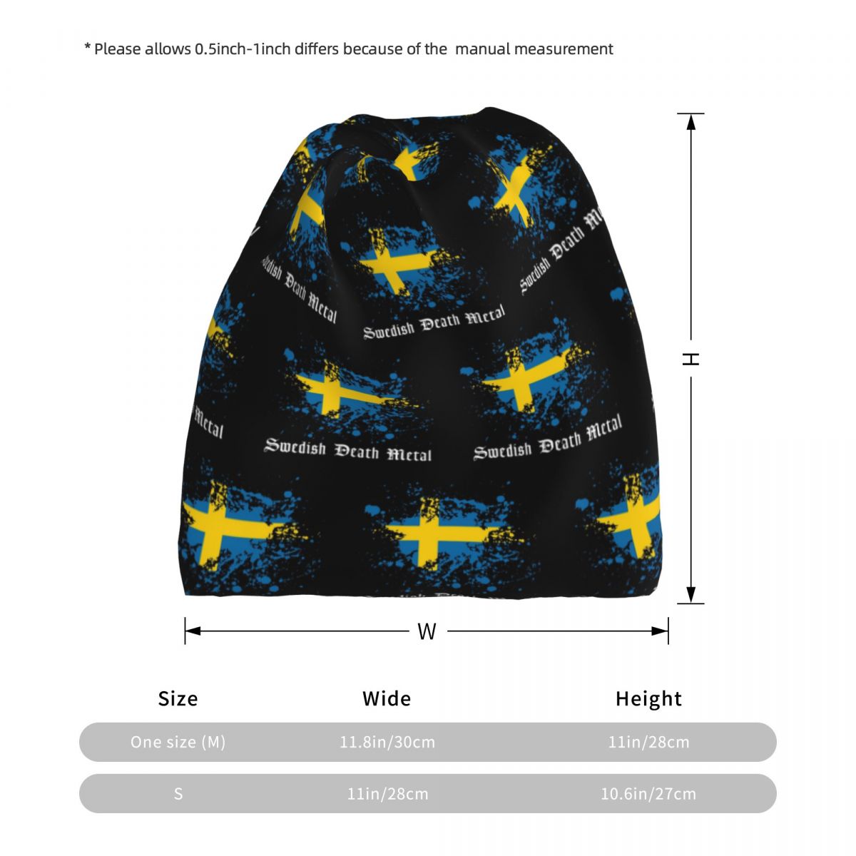 Swedish Death Metal Band Black - Knit Beanie Hat Warm review and price