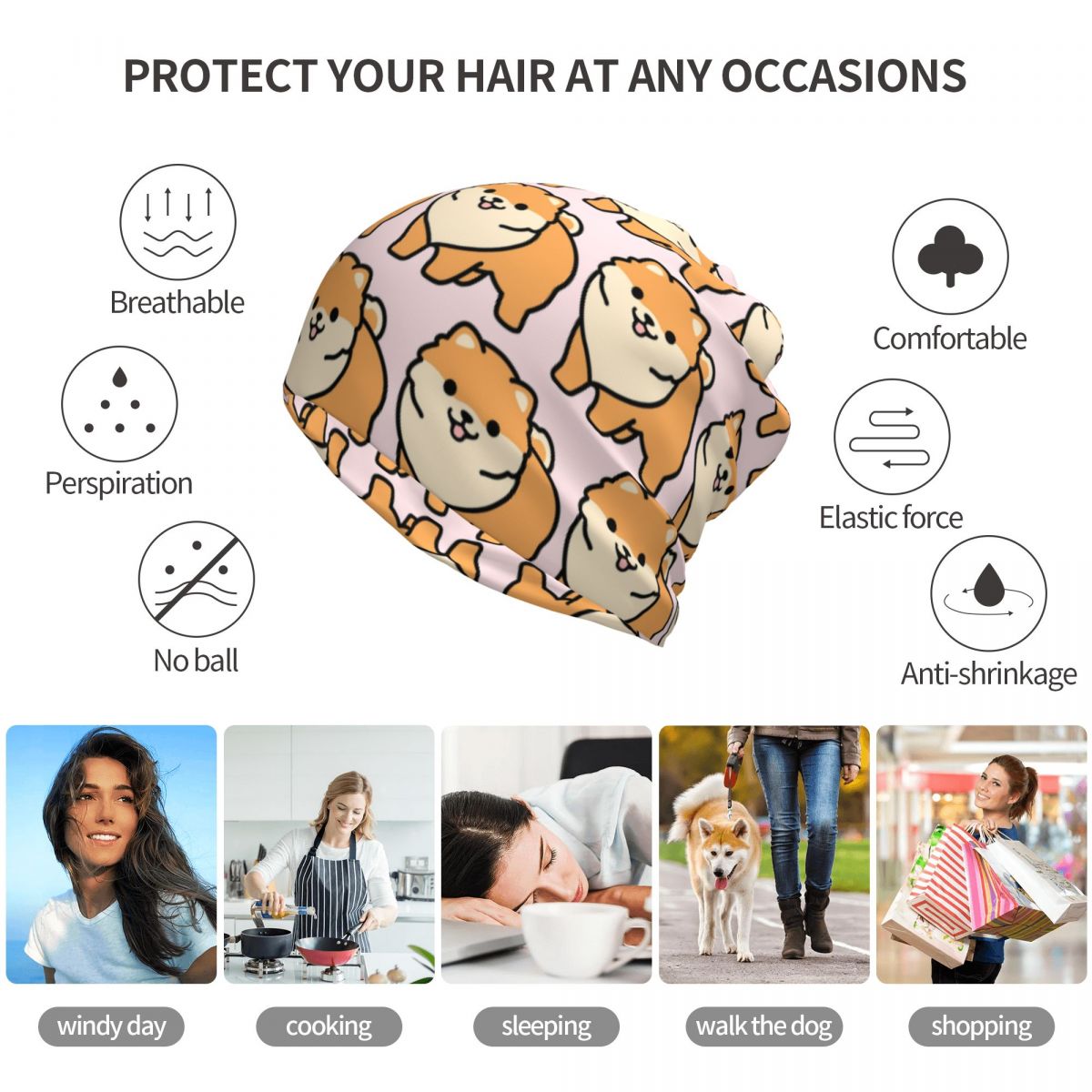 Pomeranian Bandana Neck Gaiter - Knit Beanie Hat Warm review and price