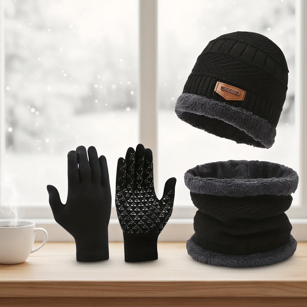 Winter Knit Hat & Scarf Set fo - Wool Scarf Men review and price
