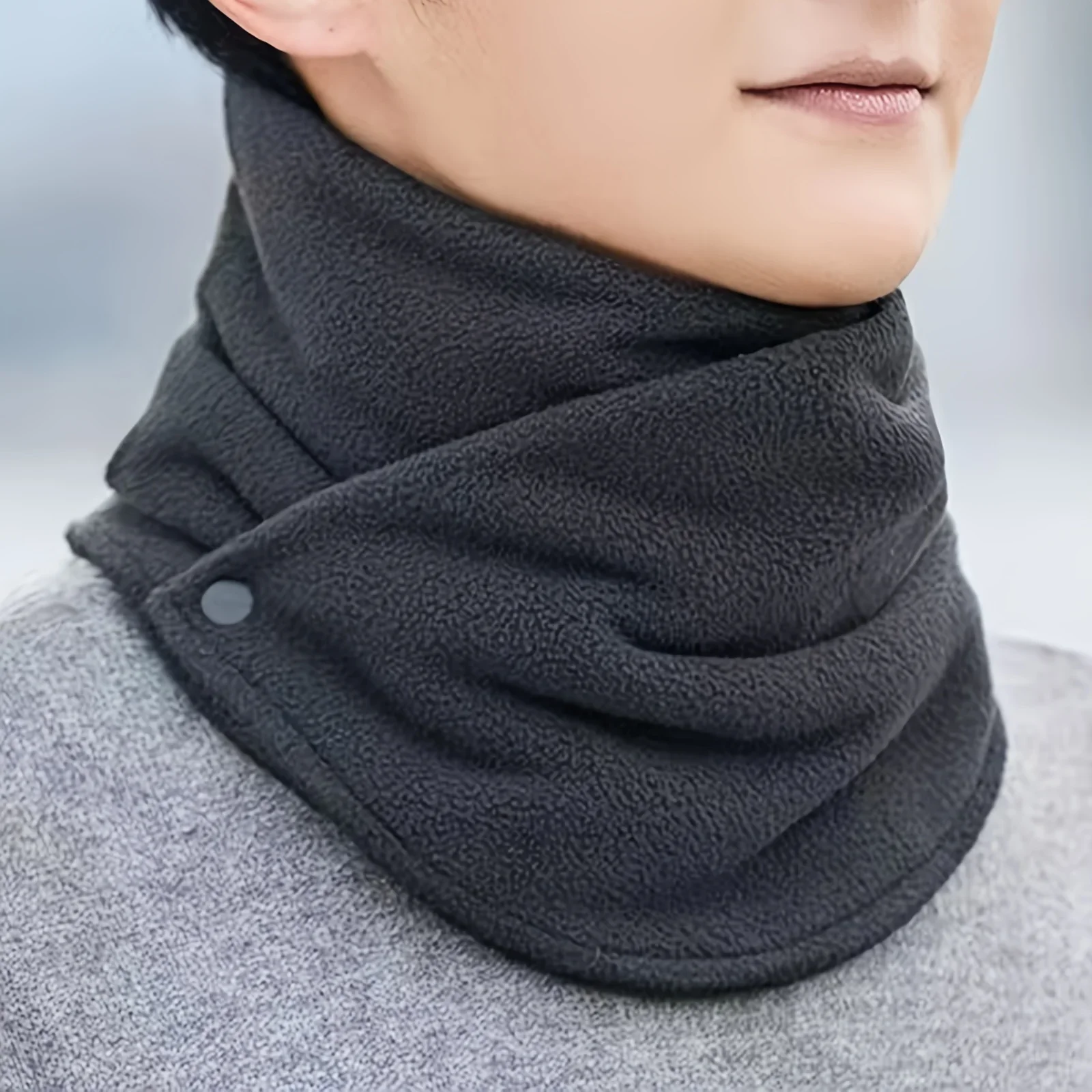 Classic Solid Color Snap Neck  - Neck Gaiter Fleece review and price