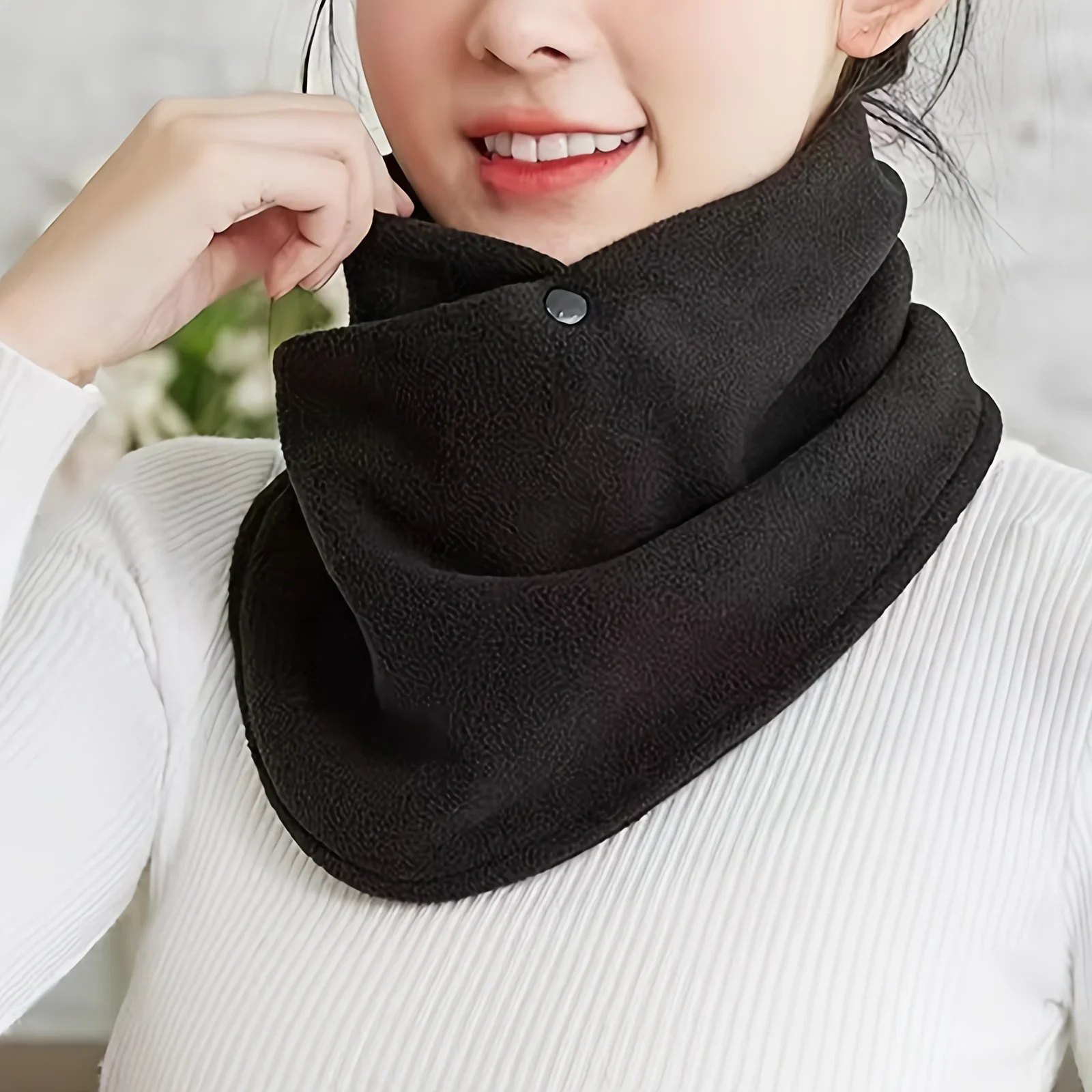 Classic Solid Color Snap Neck  - Neck Gaiter Fleece review and price