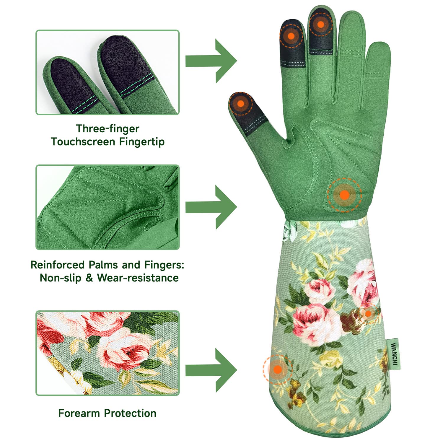 Women's Long Gardening Gloves, - Touch Screen Gloves review and price
