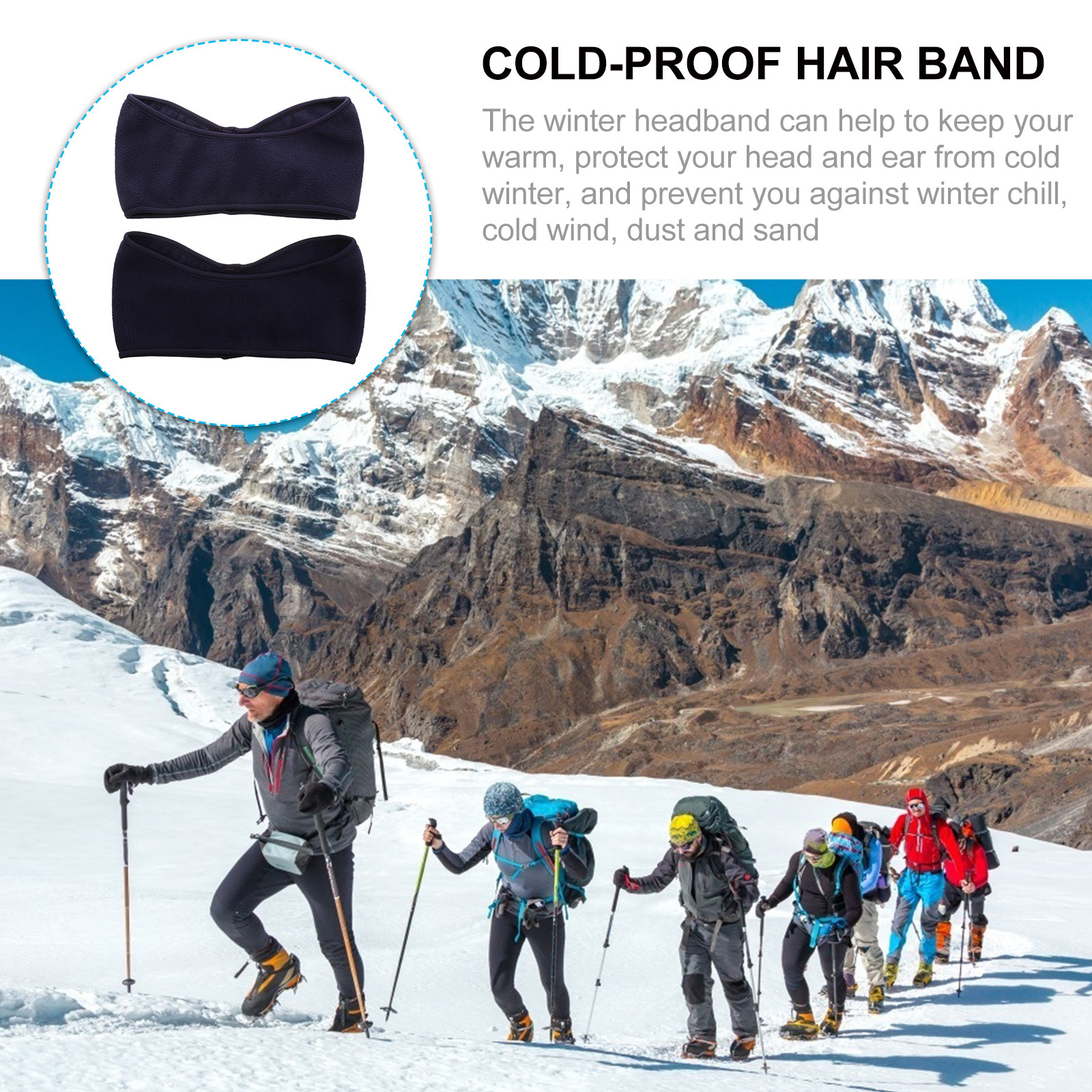 2Pcs Windproof Warm Headband P - Fleece Ear Warmer Band review and price