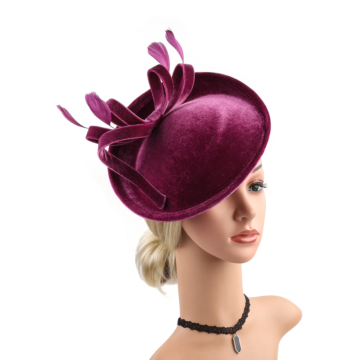 Velour Velvet Fascinator Feath - Winter Headband Fleece review and price