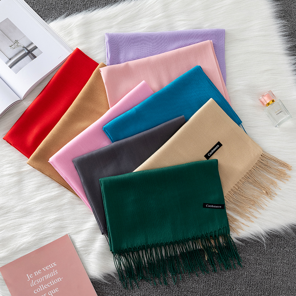 Women Solid Scarf Cashmere Fee - Cashmere Pashmina Wrap review and price