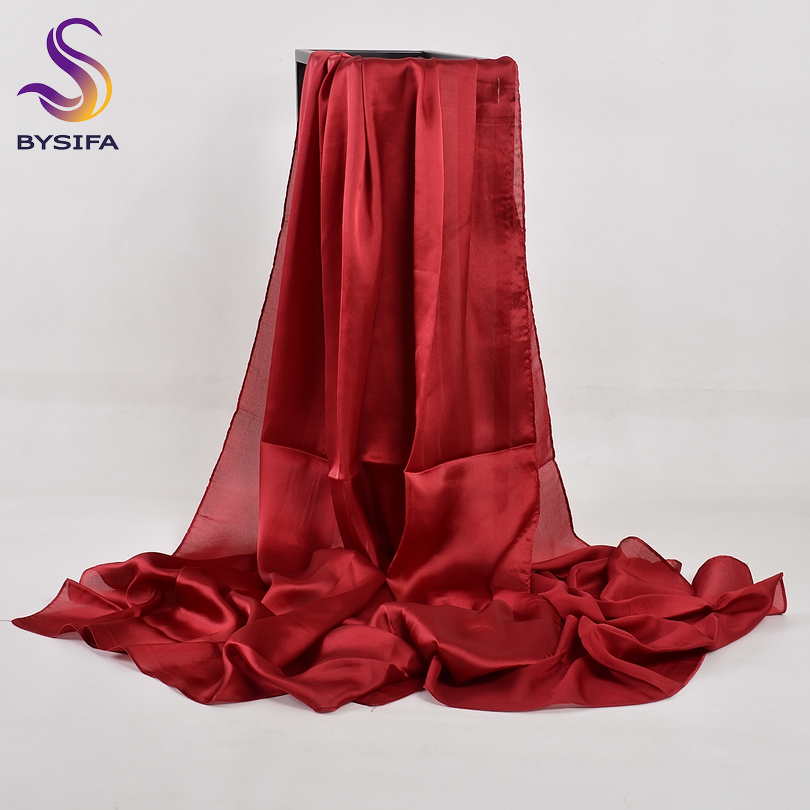 [BYSIFA] Solid Color Silk Scar - Shawl Wrap Winter review and price