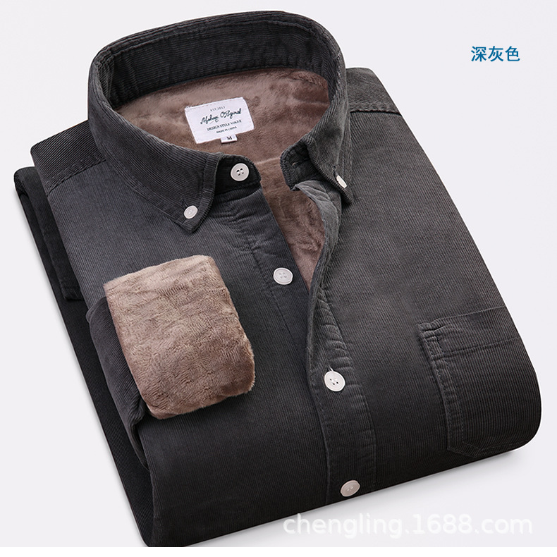 Corduroy Warm Shirts Cotton Pl - Flannel Shirt Lined review and price