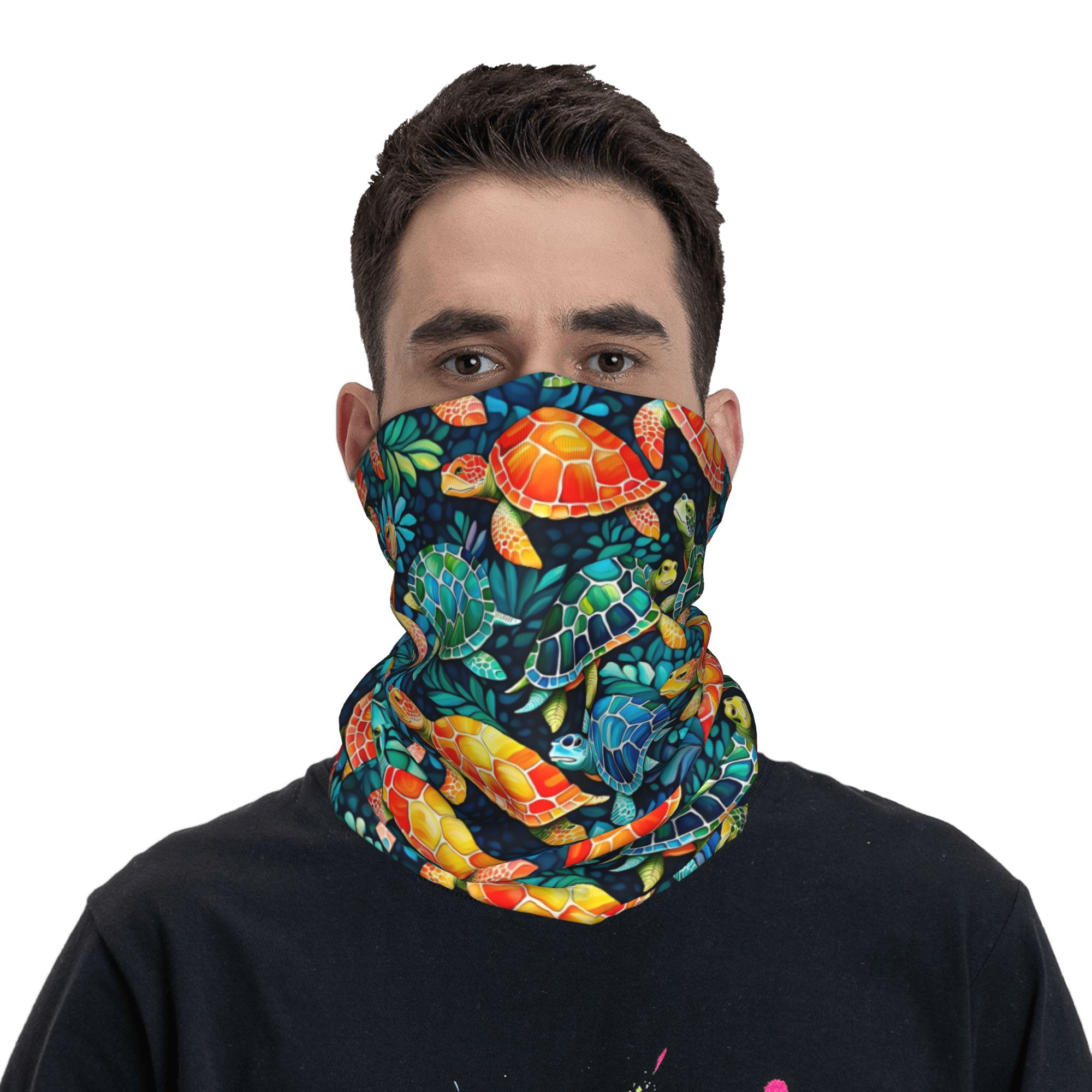 Custom Funny Colorful Sea Turt - Neck Gaiter Fleece review and price