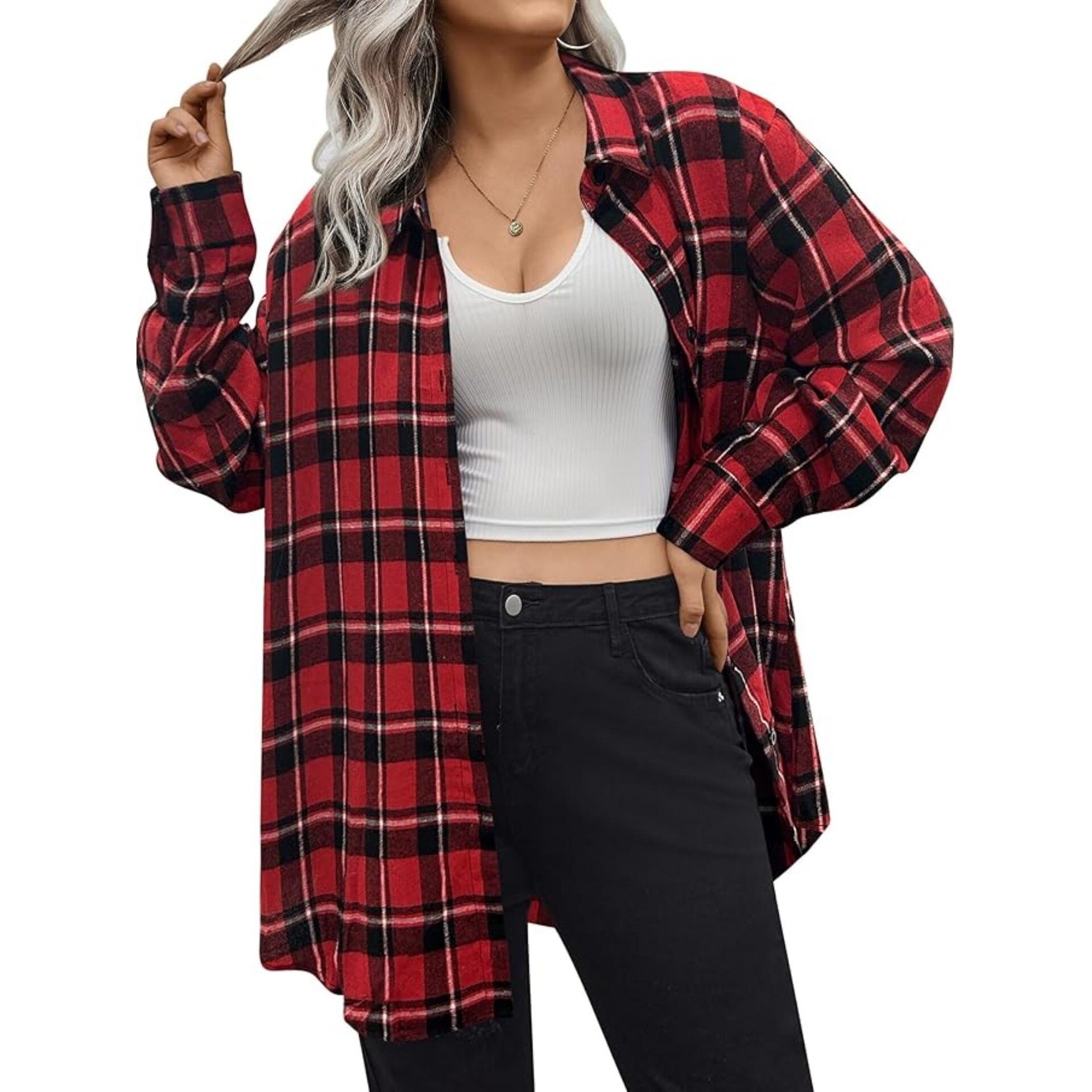 Warm Flannel Plaid Shirt Women - Flannel Shirt Lined review and price
