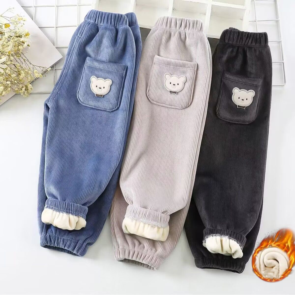 1pcs Boy Girl Winter Velvet Co - Corduroy Pant Warm review and price