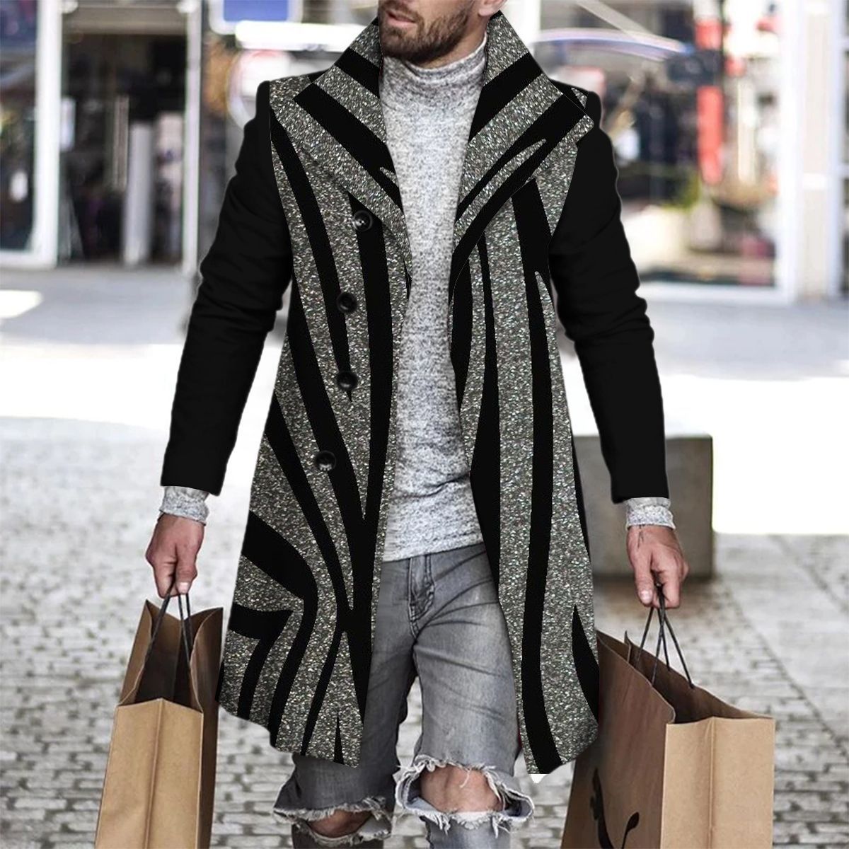 2025 Long Coat Men Mens Wool J - Wool Coat Peacoat review and price