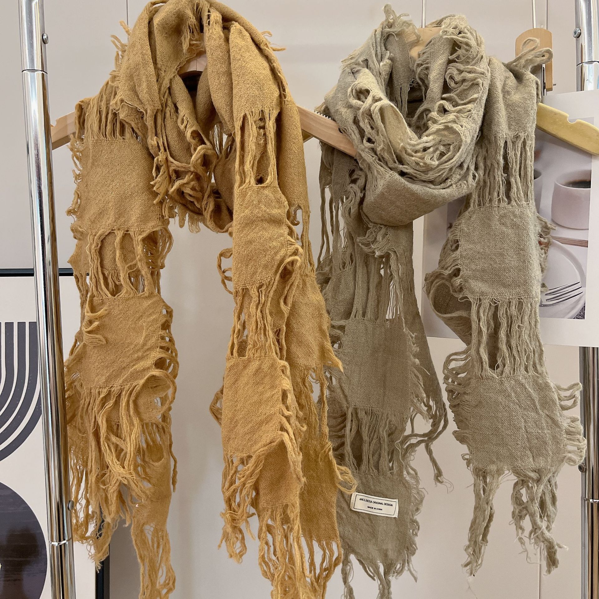 2025 New Fashion Ripped Hole T - Wool Scarf Men review and price