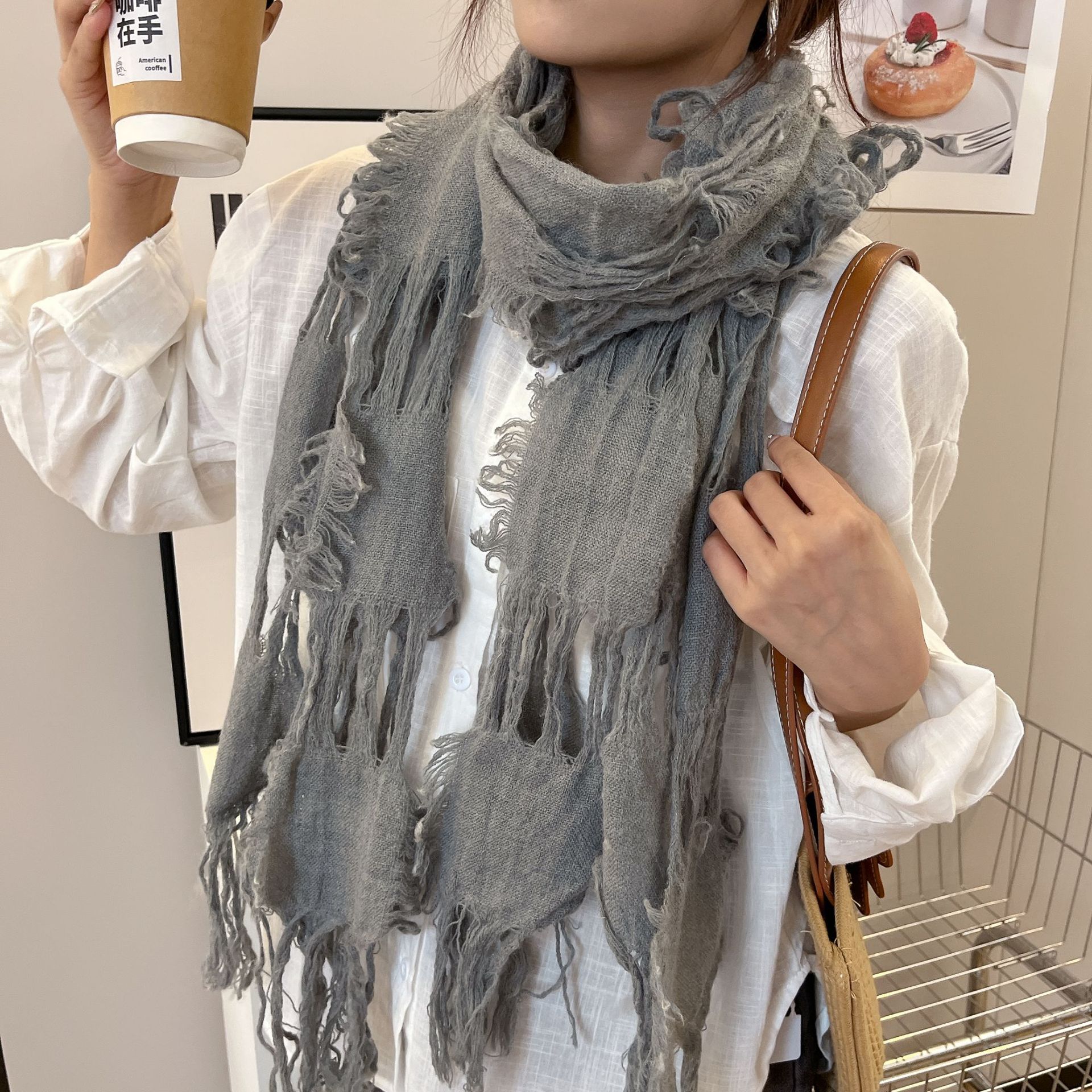 2025 New Fashion Ripped Hole T - Wool Scarf Men review and price