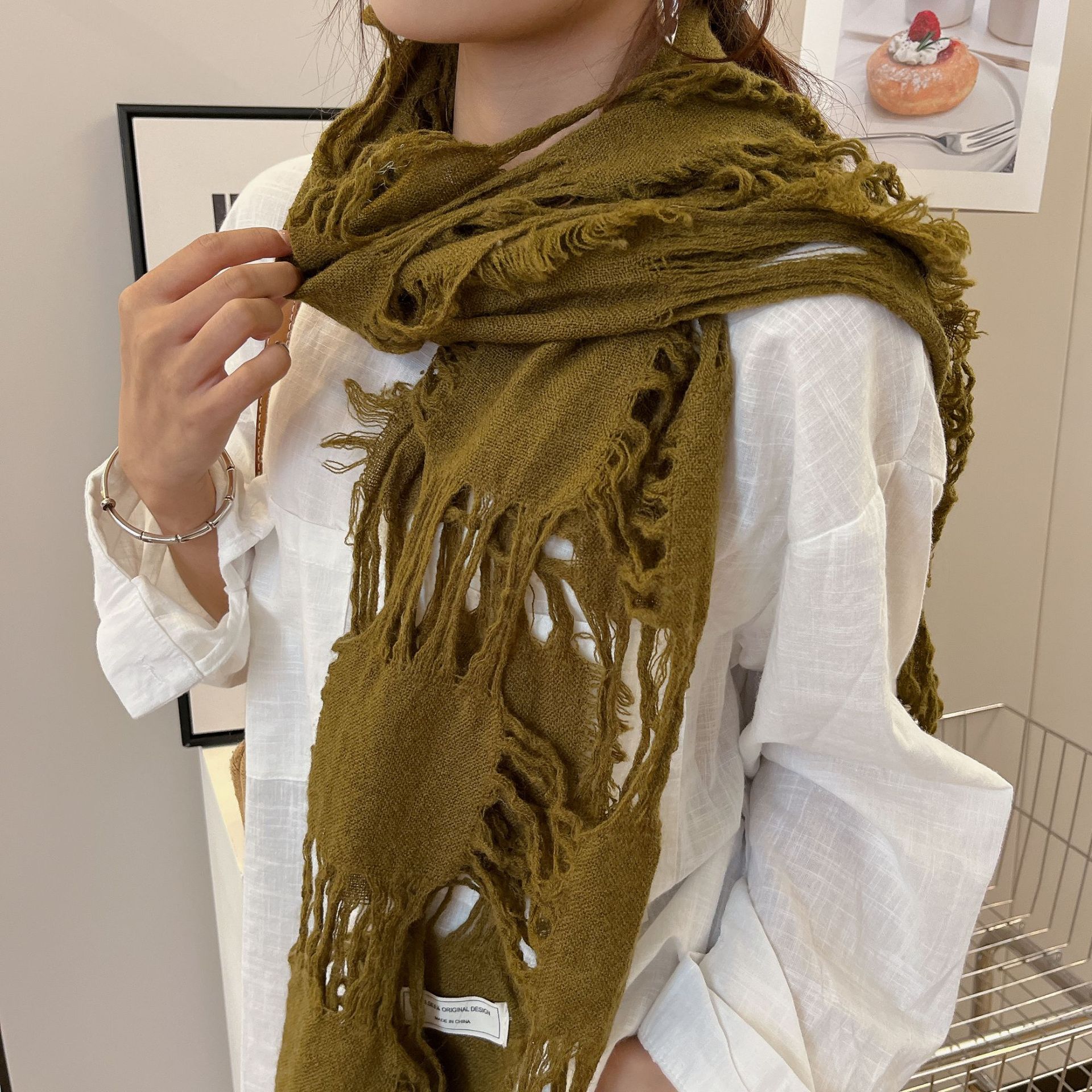 2025 New Fashion Ripped Hole T - Wool Scarf Men review and price