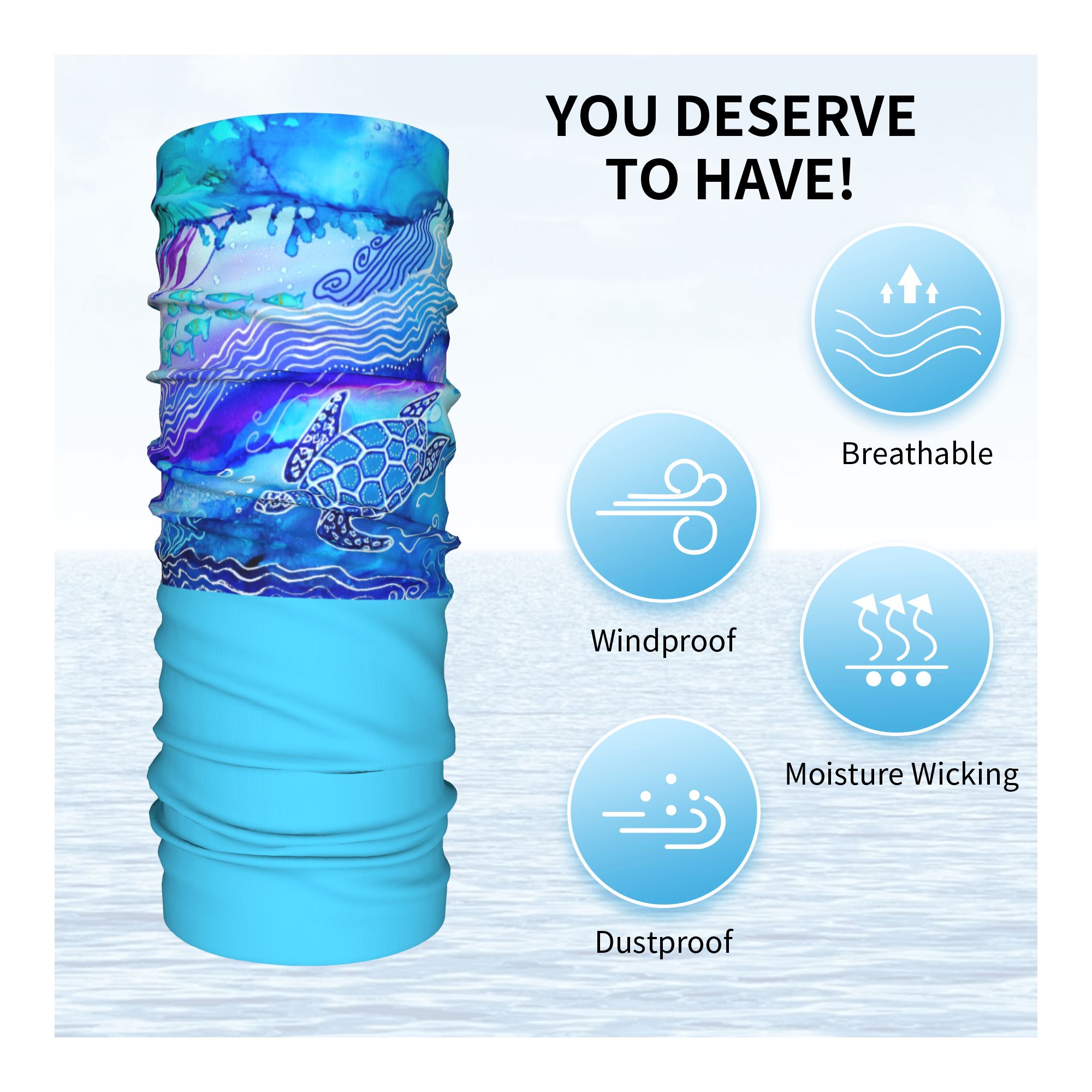 Custom Ocean Turtle Dive Winte - Neck Gaiter Fleece review and price