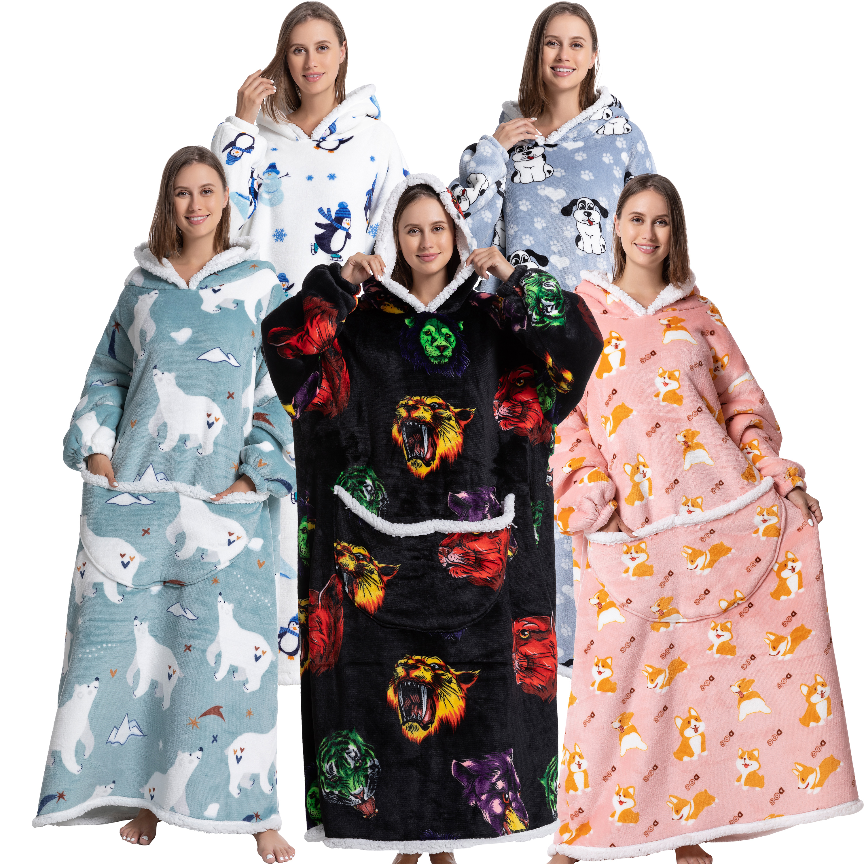 Oversized Wearable Blanket Coz - Sherpa Hoodie Fleece review and price